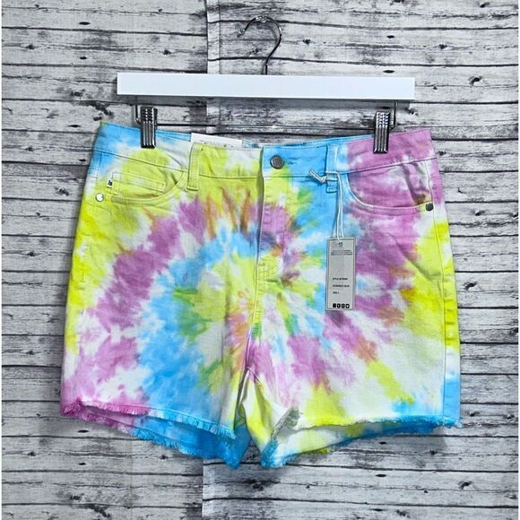 Judy Blue I’m Walking on Sunshine Tie Dye Denim Shorts - Picture 1 of 12
